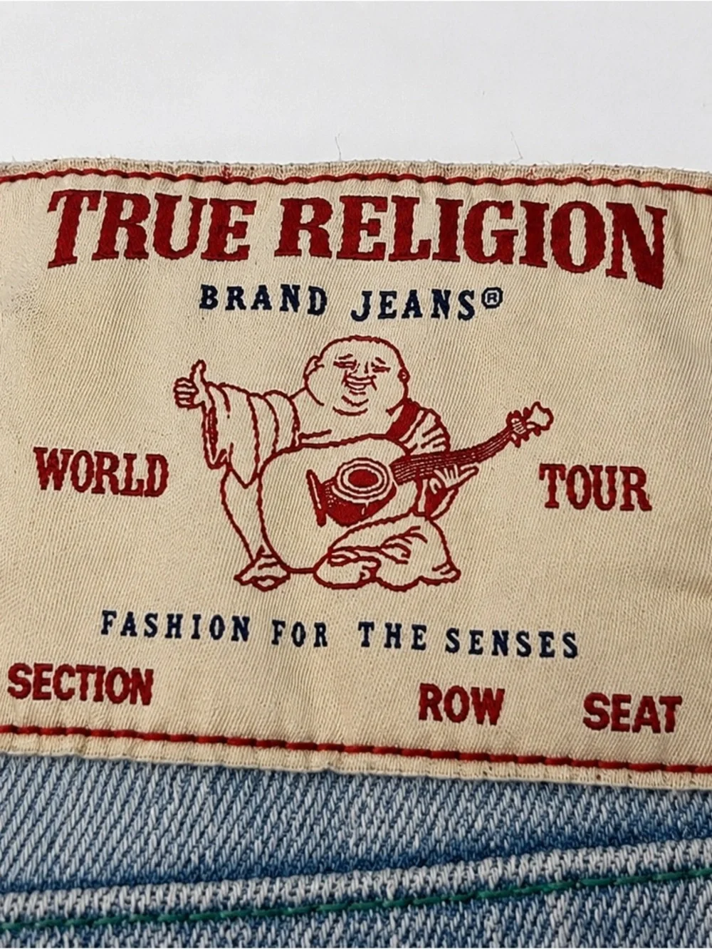 True Religion Light Blue Distressed Men’s Denim Shorts